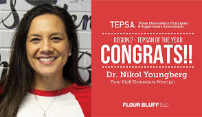 Shoutout to FB Elementary Principal, Dr. Youngberg, for being named Region  2 TEPSAN of the Year! You make us proud! #hornetpride