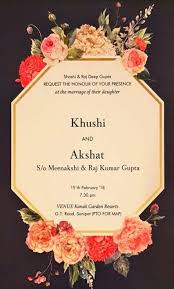 50 Ideas Wedding Card Template Floral Marriage Invitation Card Indian Wedding Invitation Card Design Indian Wedding Invitation Cards