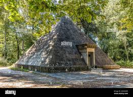 An old pyramid-shape ice house ...