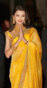 Aishwarya Rai In Yellow Saree Indian Celebrities Bollywood Designer Sarees Indian Designer Outfits
