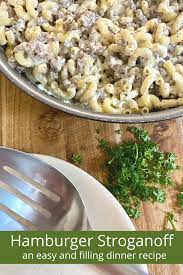 Easy Hamburger Beef Stroganoff Recipe Recipe Beef Stroganoff Easy Ground Beef Pasta Recipes Homemade Beef Stroganoff