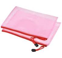 Uxcell B4 File Document Pockets Bill Pouch Mesh Zipper Bags, Pink 6 Pack