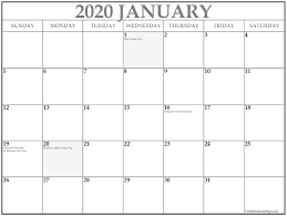 Collection Of January 2020 Calendars With Holidays National Holiday Calendar Holiday Calendar Us Holiday Calendar