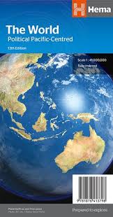The simple world map is the quickest way to create your own custom world map. World Political Pacific Centred Map Hema Maps Online Shop