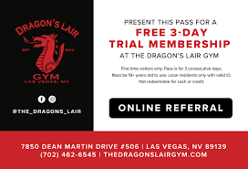 3 Day Pass Card - Dragons Lair Gym - Las Vegas