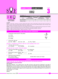 Class 3 Ieo Sample Question Paper And Syllabus Issued By Science Olympiad Foundation Sample Question Paper Question Paper Sample Paper