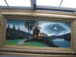 Katelyn Fagan Art Reverse Glass Painting With Mother Of Pearl A Restoration Project Painting Glass Painting Art
