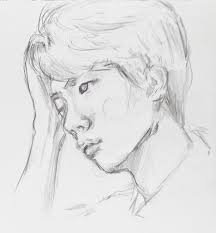 Gambar sketsa wajah korea sobsketsa. Gambar Sketsa Wajah V Bts