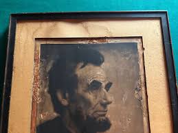Douglas Volk President Abraham Lincoln 1922 Framed Original Print 21”x16.5” 