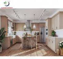 Thailand Factory American Modern Design Rta White Oak Solid Wood Kitchen  Cabinets Ready to Assemble