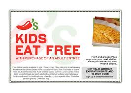 Saving 4 A Sunny Day Kids Eat Free At Chili S Free Kids Meals Kids Eat Free Eat Free