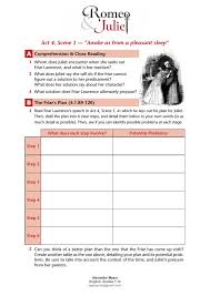 Romeo And Juliet Igcse Act 4 Scene 1 The Friar S Plan Worksheet Answers Romeo And Juliet Teaching High Schools Teaching Shakespeare