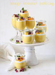 Mango Coconut Pudding A Celebration Of Alphonsos Dessert Nobake Mango Recipe Coconut Pudding Mango Dessert Mango Coconut