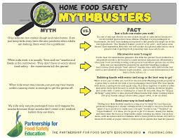 Myth Vs Fact Food Safety Learning Worksheets Middle School