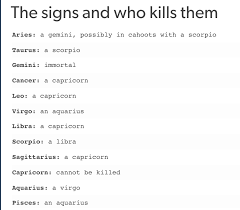 Of Course A Leo Is Killed By A Capricorn Of Course My Sister Lucifer Just So Happens To Be A Cap Zodiac Sign Traits Zodiac Signs Funny Zodiac Signs Horoscope