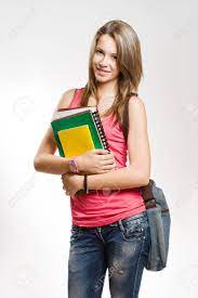 An der universität, russisch und deutsch, krankenschwester, muttersprachen, arzt, die familie, des bruders, zur schule, wirtschaftler. Hubsche Junge Studentin Mit Bunten Ubung Bucher Lizenzfreie Fotos Bilder Und Stock Fotografie Image 17545404