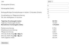 Wie lange bekommt man arbeitslosengeld 1? Krankengeld Berechnen Krankengeldrechner