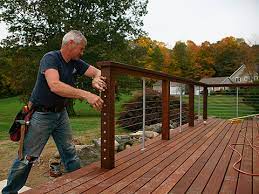 The fence will include top and bottom rails spaced 30 inches (76 cm) apart, with cables running between them. How To Install A Stainless Steel Cable Rail System Fine Homebuilding