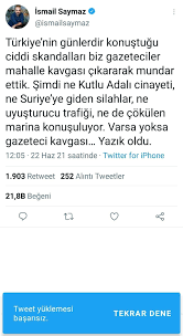 Hürriyet gazetesi muhabiri i̇smail saymaz'ın paylaşımlarına twitter'dan bakmak isteyenler saymaz'ın profiline ulaşamadı. Mahalle Kavgasi Tweetini Silen Ismail Saymaz Ugur Dundar Dan Ozur Diledi
