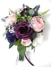 Maybe you would like to learn more about one of these? 17 Piece Wedding Bouquet Set Bridal Silk Flowers Vintage Pink Blush Plum Purple Ebay