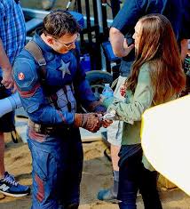Elizabeth olsen and chris evans joke around with enemy crossbones on the set of captain america: Marvel Tesseract On Twitter Chris Evans And Elizabeth Olsen Behind The Scenes Of Captain America Civil War