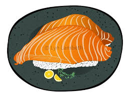 Food Clip Art Sushi Illustration Instant Download Seafood Recipe Clipart