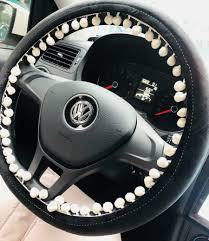 Black And White Steering Wheel Cover Black Steering Wheel Cover With White Small Bubble Pendants Car Accesories Boho Car Accessories Car Assesories