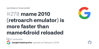 Este emulador para android nos permite jugar a mas de 3000 roms en su versión standar (0.37b5) y practicamente a todo su repertorio en la nueva version del . Mame 2010 Retroarch Emulator Is More Faster Than Mame4droid Reloaded Issue 278 Sanddanz Imame4all Github