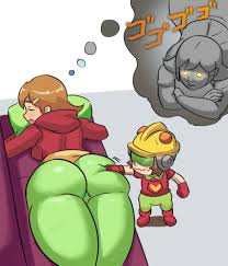 ytrall, 5-volt, 9-volt, mario (series), nintendo, warioware, warioware: get  it together!, ass grab, red footwear, visor, yellow headwear, highres,  translation request, 1boy, 1girl, :3, ass, blank eyes, boots, breasts,  brown hair, clenched