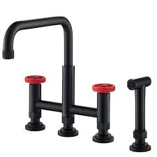 We did not find results for: Industrial Bridge Kitchen Faucet With Side Sprayer In Matte Black Red