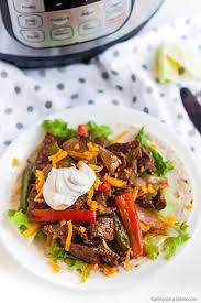 Use an instant pot® to turn even a tough flank steak into moist shredded beef immersed in a thick, hearty stew flavored with mushrooms and red wine. Instant Pot Steak Fajitas Recipe 5 Ingredient Pressure Cooker Steak Fajitas