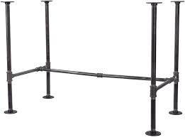 Pipe decor industrial steel pipe table legs. Amazon Com Industrial Pipe Desk Leg Set By Pipe Decor Modern Home Office Table Writing Or Computer Base Kit Dark Grey Black Rough Pipes Rustic Vintage Furniture Unfinished Steel Metal Pipe Legs H Desk