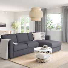 I have medium tone kitchen cabinets and gray baseboards and inspiration. Finnala Sofa With Chaise Gunnared Medium Gray Ikea
