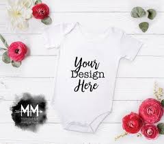 Blank Baby Bodysuit Mockup White Short Sleeve Baby Bodysuit Etsy Mockup Free Psd Clothing Mockup Free Psd Mockups Templates
