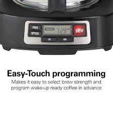 Hamilton beach hdc500d 4 cup coffee maker with auto shutoff and glass carafe. Hamilton Beach Frontfill 5 Cup Compact Coffee Maker With Programmable Clock Glass Carafe 46111