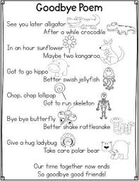 Goodbye Poem Goodbye Poem Poems Kindergarten Poems