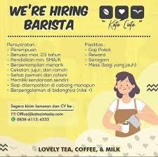 Looking for barista cv examples? Lowongan Kerja Barista Di Kata Cinta Surabaya Atmago