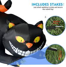 Decorate for halloween and feature the scariest and most atmospheric garden with decoration ideas from our large selection of scary halloween decorations and props: Buy Goosh 6 Ft Halloween Inflatables Outdoor Black Cat With Fangs Blow Up Yard Decoration Clearance With Led Lights Built In For Holiday Party Yard Garden Online In Vietnam B07v2k84kf