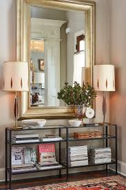 Large Gold Mirror Over Entry Console Table Home Interior House Interior