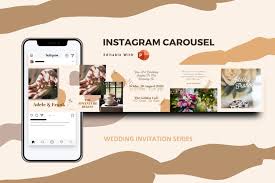 These templates will be a unique invitation to your guests. Wedding Invitation Instagram Carousel Powerpoint Template 921411 Instagram Design Bundles