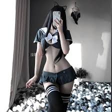 Cloudy Sexy 喵 喵 cute school girl sailor JK cosplay uniform porn underwear  Japanese super pleated skirt : Amazon.co.uk: Fashion