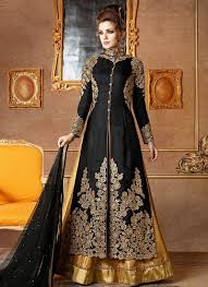 Black And Gold Embroidered Silk Lehenga Designer Evening Dresses Designer Party Wear Dresses Party Wear Dresses