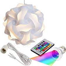 5 out of 5 stars. Puzzle Lights With Lamp Cord Kits And Remote Control Bulb Self Diy Assembled Puzzle Lights Mordem Lampshade Iq Lamp Shades M Size Home Decor Light White Amazon Com