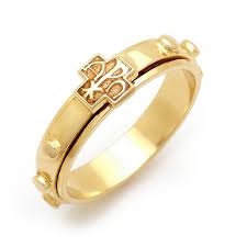 Rosary rings in gold and sterling silver. 14k Alpha Omega Rosary Ring Catholic Jewelry Mens Rosary Beautiful Jewelry
