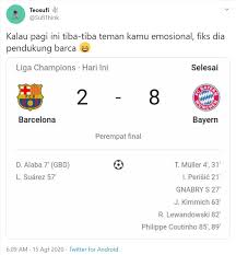 Meme Barcelona Babak Belur Dihajar Bayern