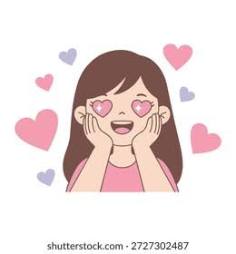 Cute Girl Heart Eyes Illustration Young Stock Vector (Royalty Free)  2727302487 | Shutterstock