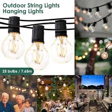 Shop 7 65m 25led Light String Lights Outdoor Hanging Lights For Garden Pergola Decks Cafe Market With 25 Bulbs 301 Inch Length Overstock 29123680