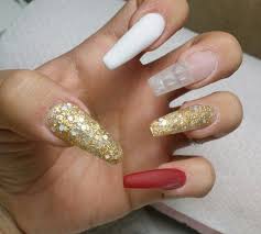 Short acrylic nails are becoming more popular today because it is easy to maintain them and also it does not become a hindrance when you are working such as. Coffin Nails Long Red And White Acrylic Nails Nail And Manicure Trends
