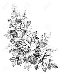 Download and use 10,000+ flower background stock photos for free. Hand Drawn Rose Flowers Bunch Isolated On White Background Pencil Stock Photo Picture And Royalty Free Image Image 128574687
