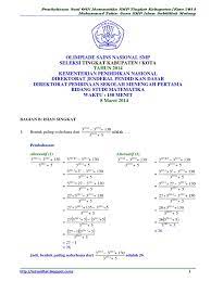 Ulasan berikut ini adalah informasi tentang soal matematika smp kelas 8 open ended lingkaran yang admin kumpulan dari berbagi sumber agar nantinya bisa bapakibu gunakan dan diunduh secara gratis dengan menekan tombol download biru. Contoh Soal Olimpiade Matematika Smp Kelas 8 Dan Pembahasannya Dapatkan Contoh